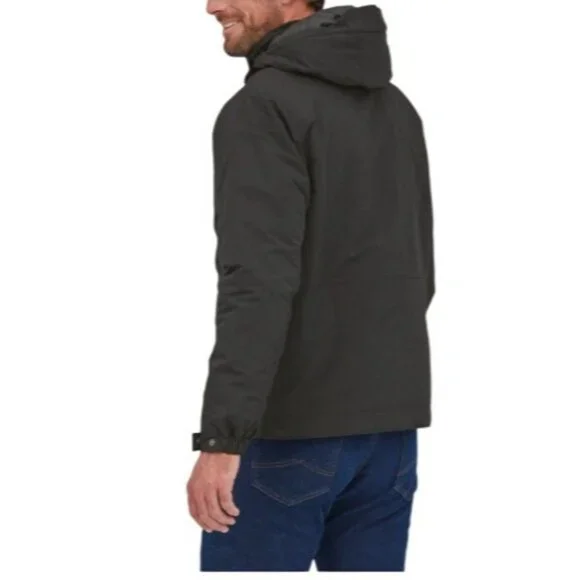 Patagonia Men's Size Large Hooded Quilted Black Winter Isthmus Jacket Full Zip